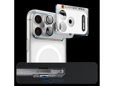 Spigen Optik Pro XL GLAS.TR EZ FIT Tempered Glass for iPhone 18 Pro - Silver