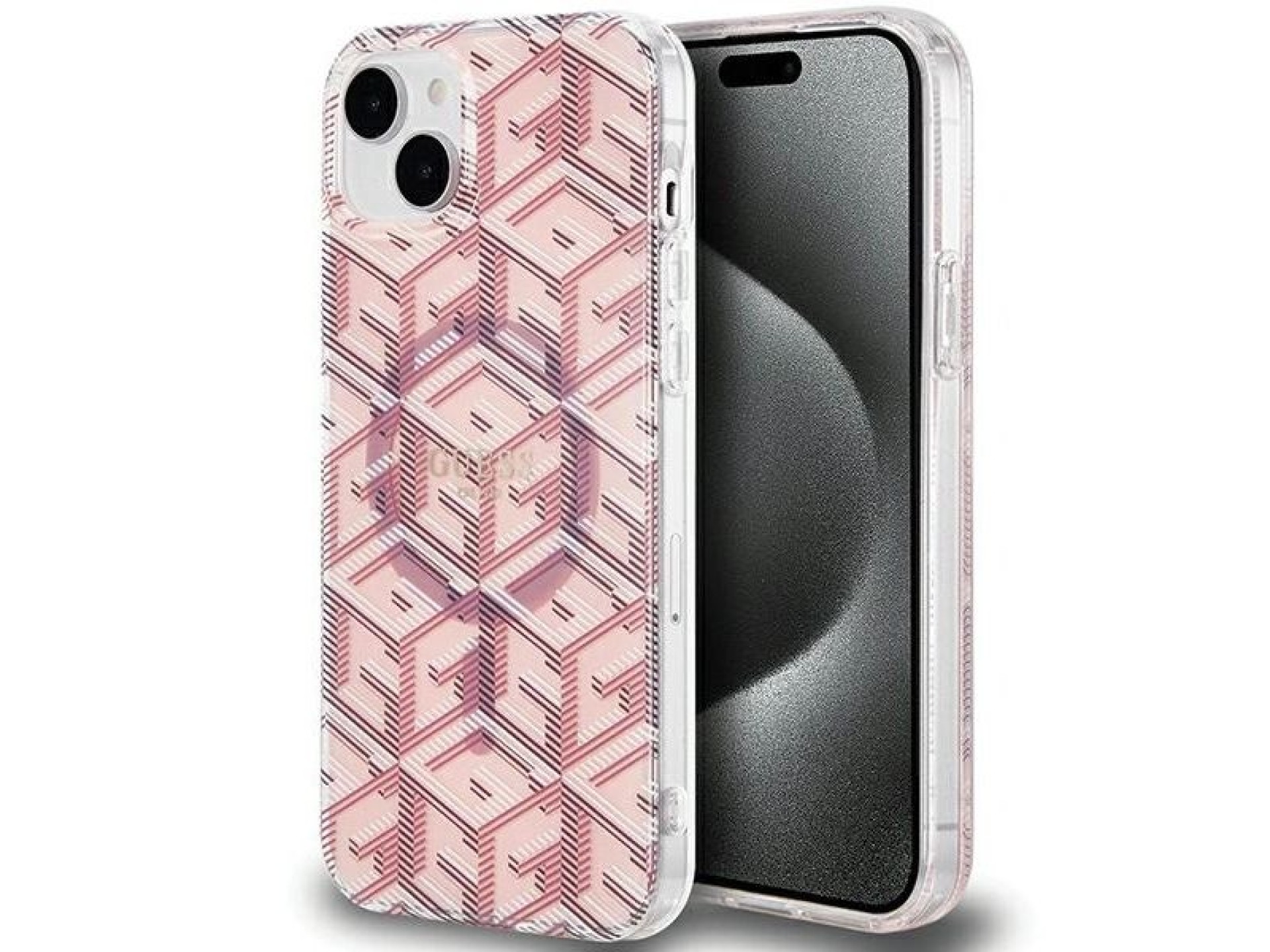 Capa Guess IML GCube MagSafe para iPhone 15/14/13 - rosa