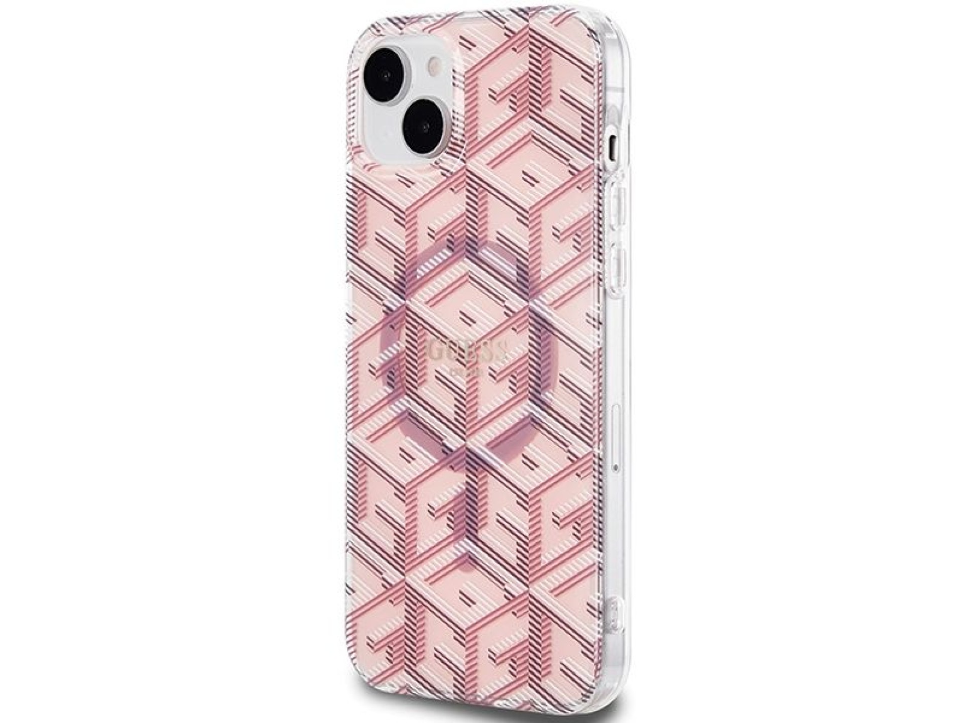 Capa Guess IML GCube MagSafe para iPhone 15/14/13 - rosa