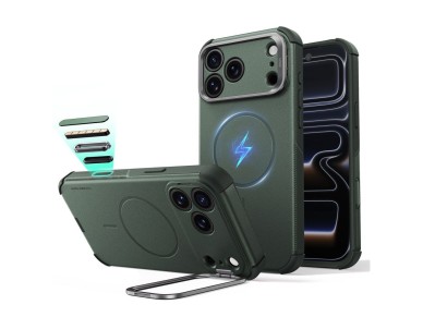 Funda ESR Cyber ??Tough con soporte MagSafe para iPhone 18 Pro Max / 17 Pro Max - Verde Funda ESR Cyber ??Tough con soporte MagSafe para iPhone 18 Pro Max / 17 Pro Max - Verde