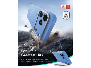 ESR Cyber Tough Kickstand MagSafe Case for iPhone 18 Pro Max / 17 Pro Max - Light Blue ESR Cyber Tough Kickstand MagSafe Case for iPhone 18 Pro Max / 17 Pro Max - Light Blue