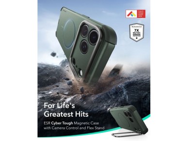 Funda ESR Cyber ??Tough con soporte MagSafe para iPhone 18 Pro Max / 17 Pro Max - Verde Funda ESR Cyber ??Tough con soporte MagSafe para iPhone 18 Pro Max / 17 Pro Max - Verde