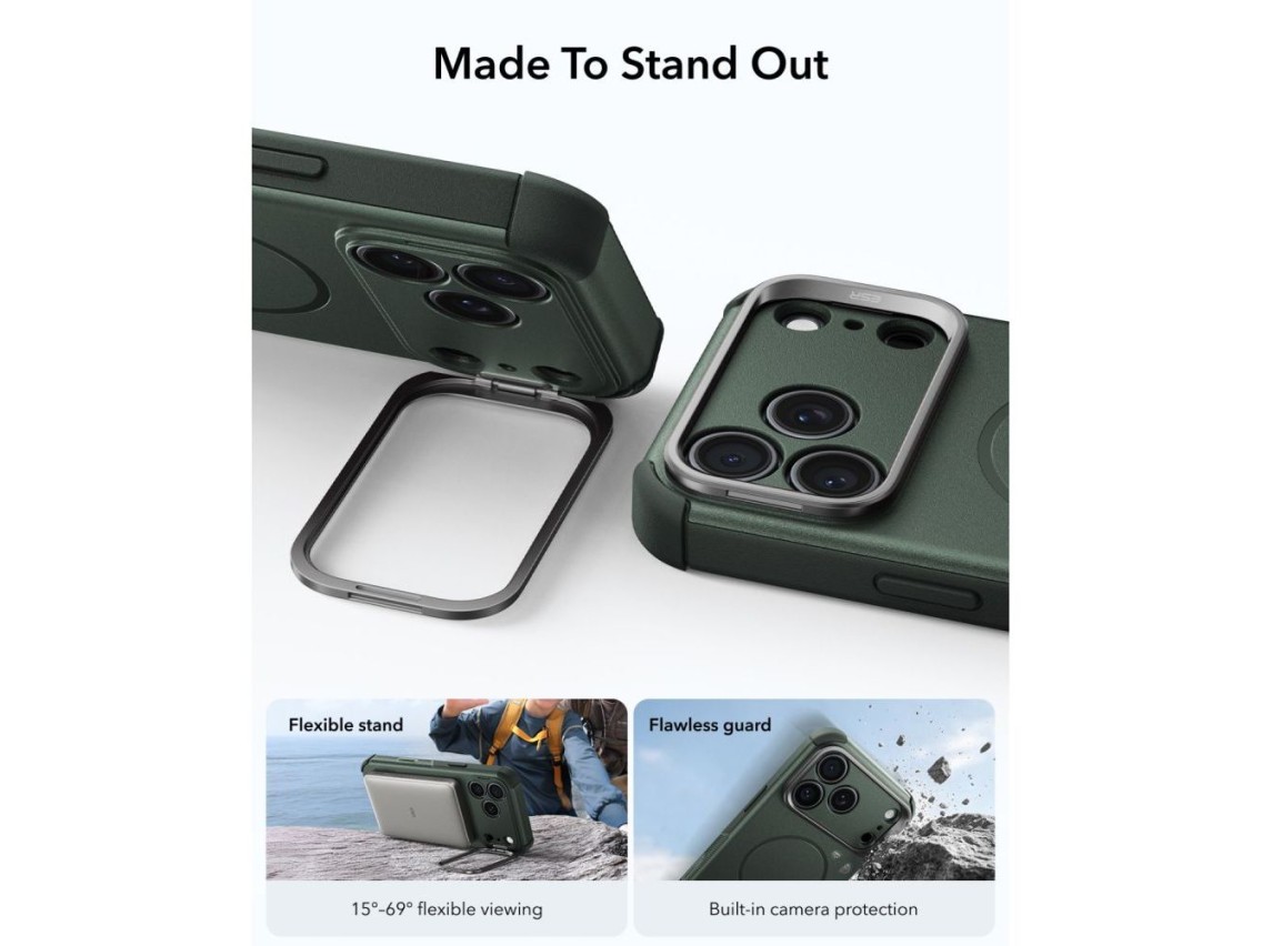 Funda ESR Cyber ??Tough con soporte MagSafe para iPhone 18 Pro Max / 17 Pro Max - Verde
