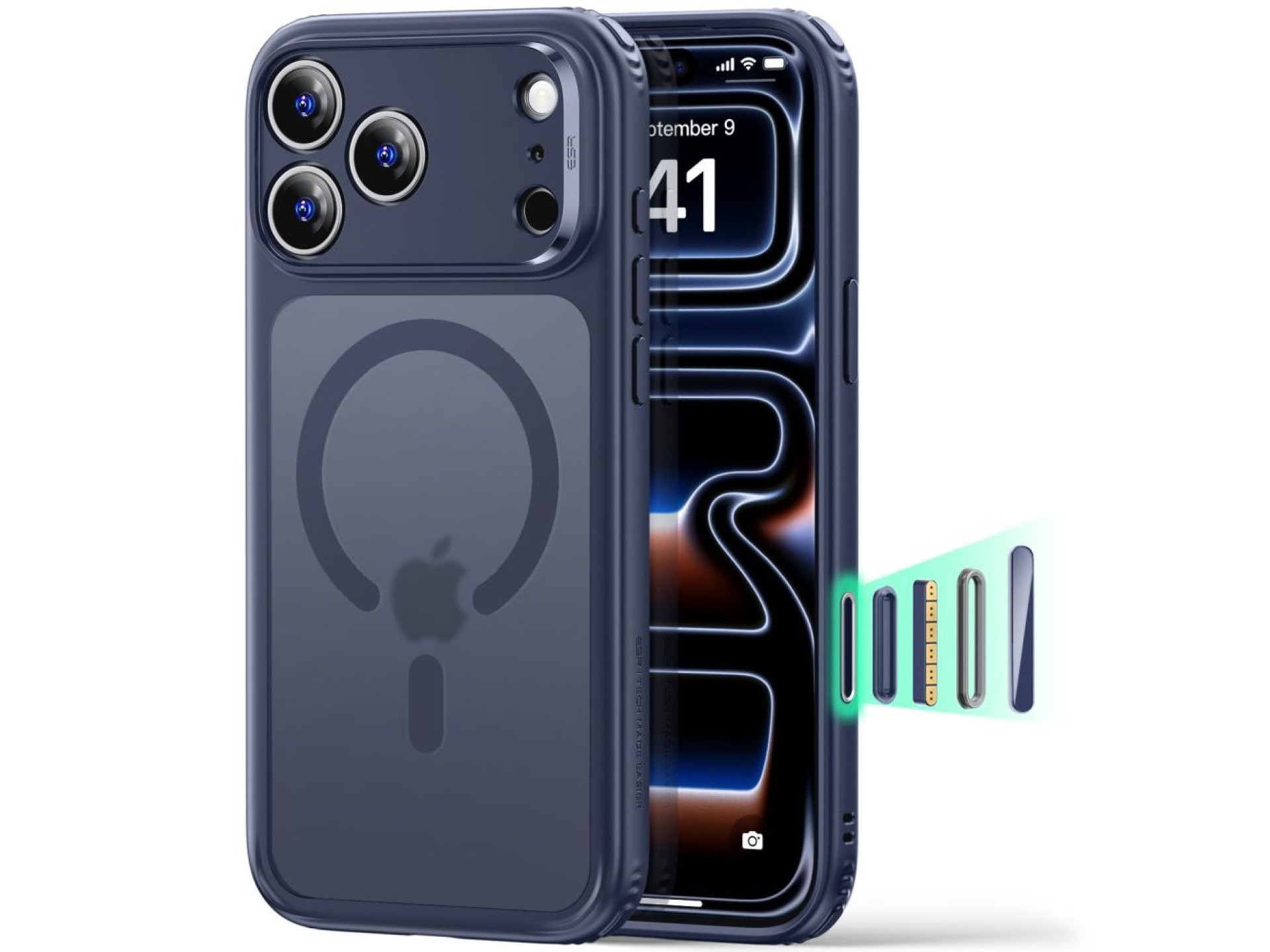 Capa ESR Classic Hybrid MagSafe para iPhone 18 Pro Max / 17 Pro Max - azul fosco