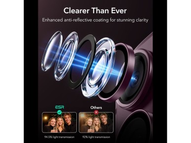 ESR Armorite Camera Protector Tempered Glass for iPhone 18 Pro / 18 Pro Max - Dark Cherry