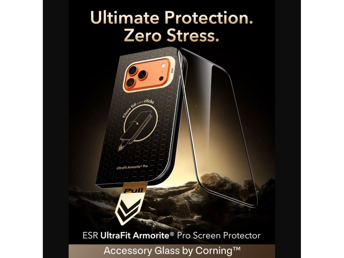 Protector de pantalla de vidrio templado ESR UltraFit Armorite Pro para iPhone 18 Pro Max / 17 Pro M