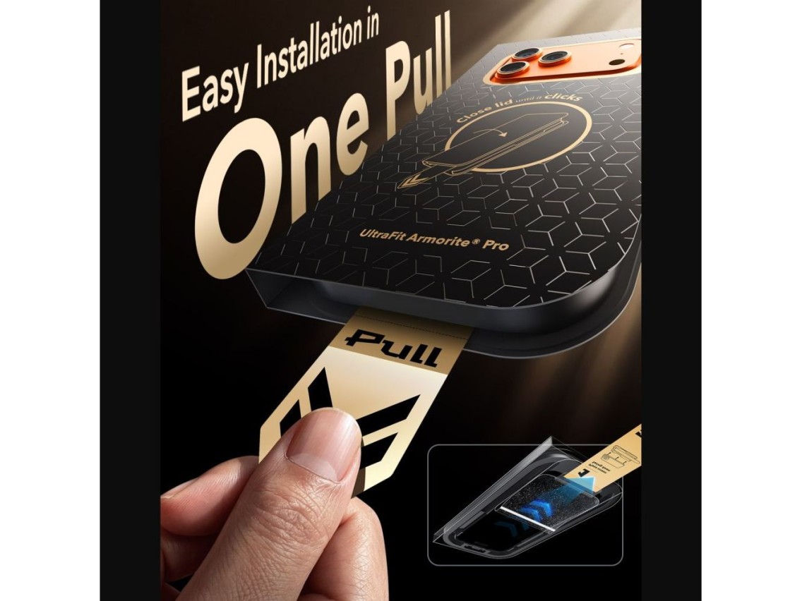 Protector de pantalla de vidrio templado ESR UltraFit Armorite Pro para iPhone 18 Pro / 17 Pro - Neg