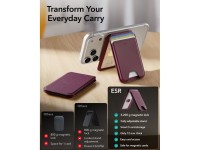 ESR Classic RFID Magnetic MagSafe Wallet - Dark Cherry