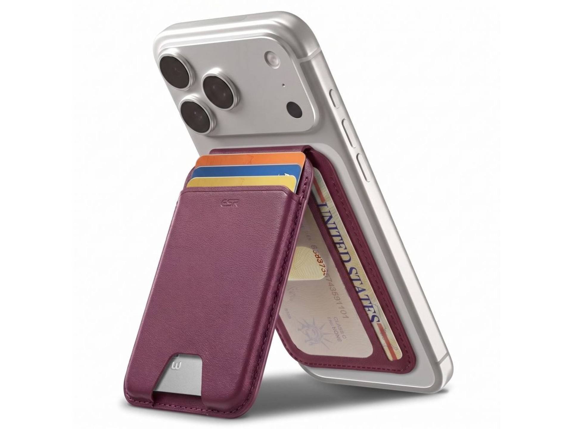 ESR Classic RFID Magnetic MagSafe Wallet - Dark Cherry