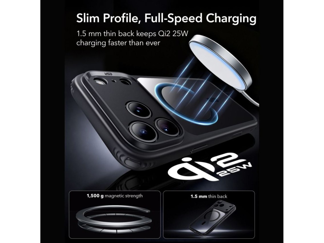 ESR Classic Hybrid MagSafe Case for iPhone 18 Pro / 17 Pro - Clear Black