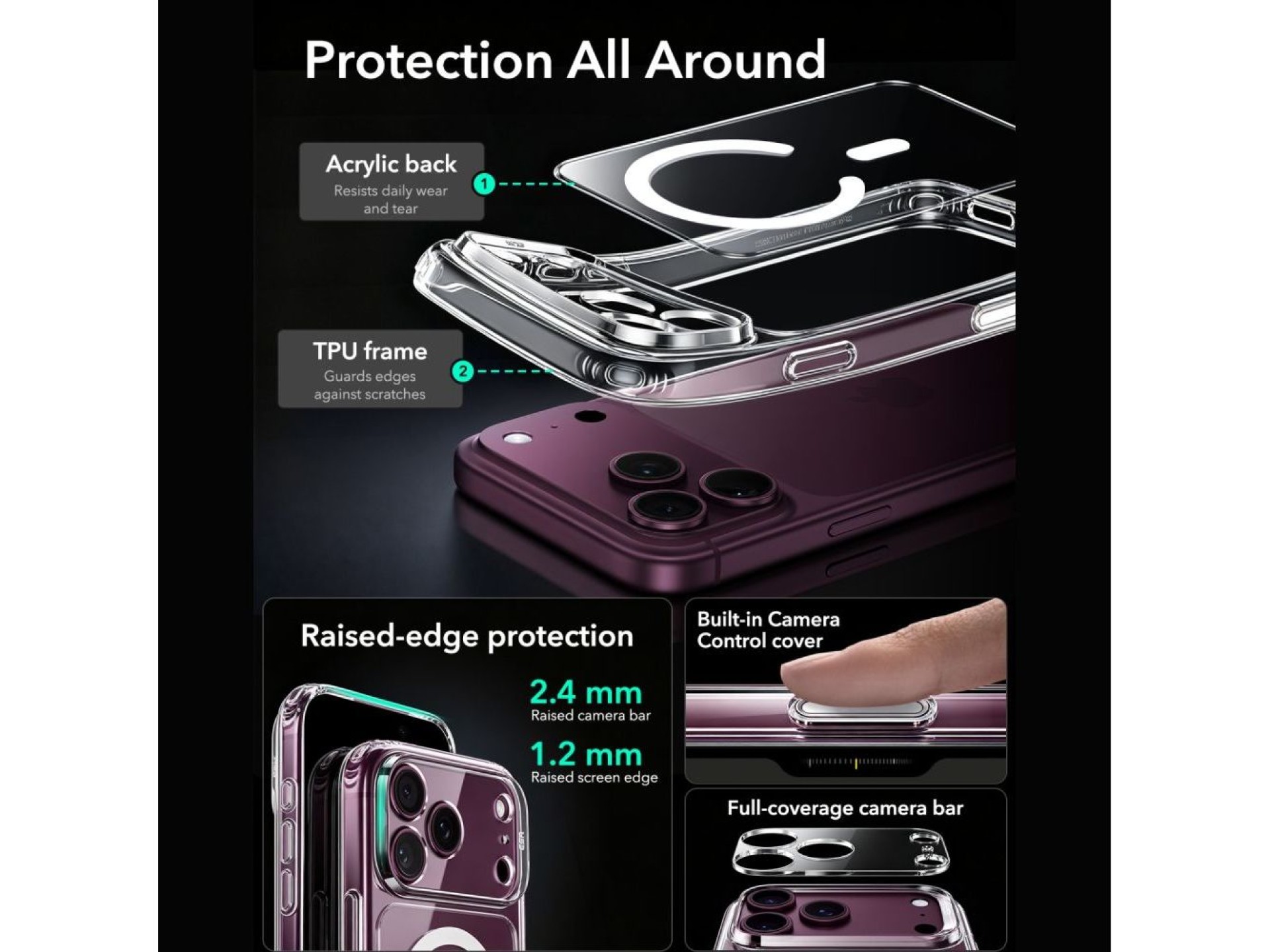 Capa ESR Classic Hybrid MagSafe para iPhone 18 Pro Max / 17 Pro Max - Transparente