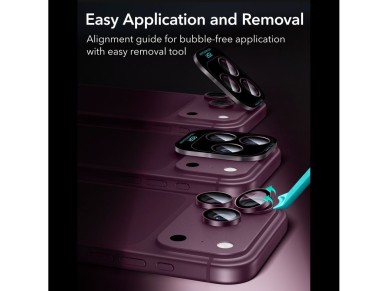 ESR Armorite Camera Protector Tempered Glass for iPhone 18 Pro / 18 Pro Max - Dark Cherry