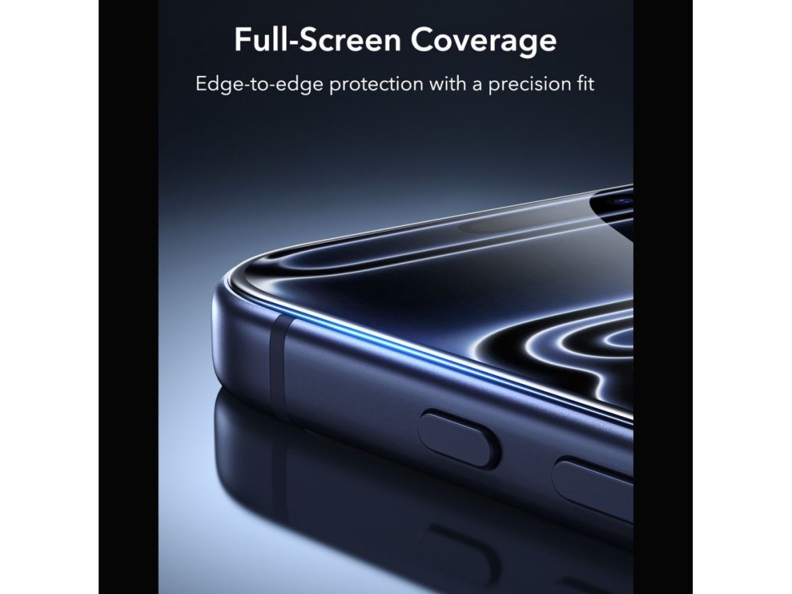 Kit com 2 películas de vidro temperado ESR UltraFit Armorite para iPhone 18 Pro / 17 Pro - Preto