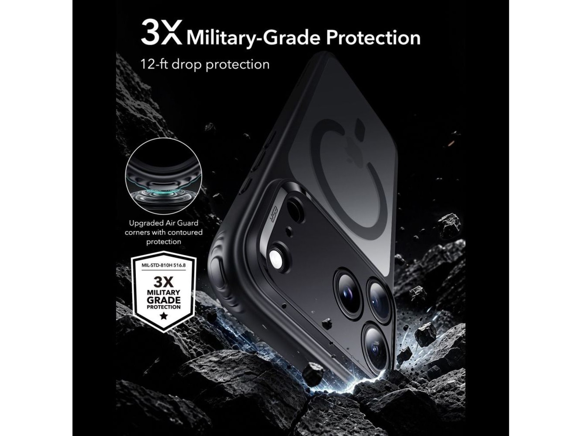 Capa ESR Classic Hybrid MagSafe para iPhone 18 Pro Max / 17 Pro Max - Preta