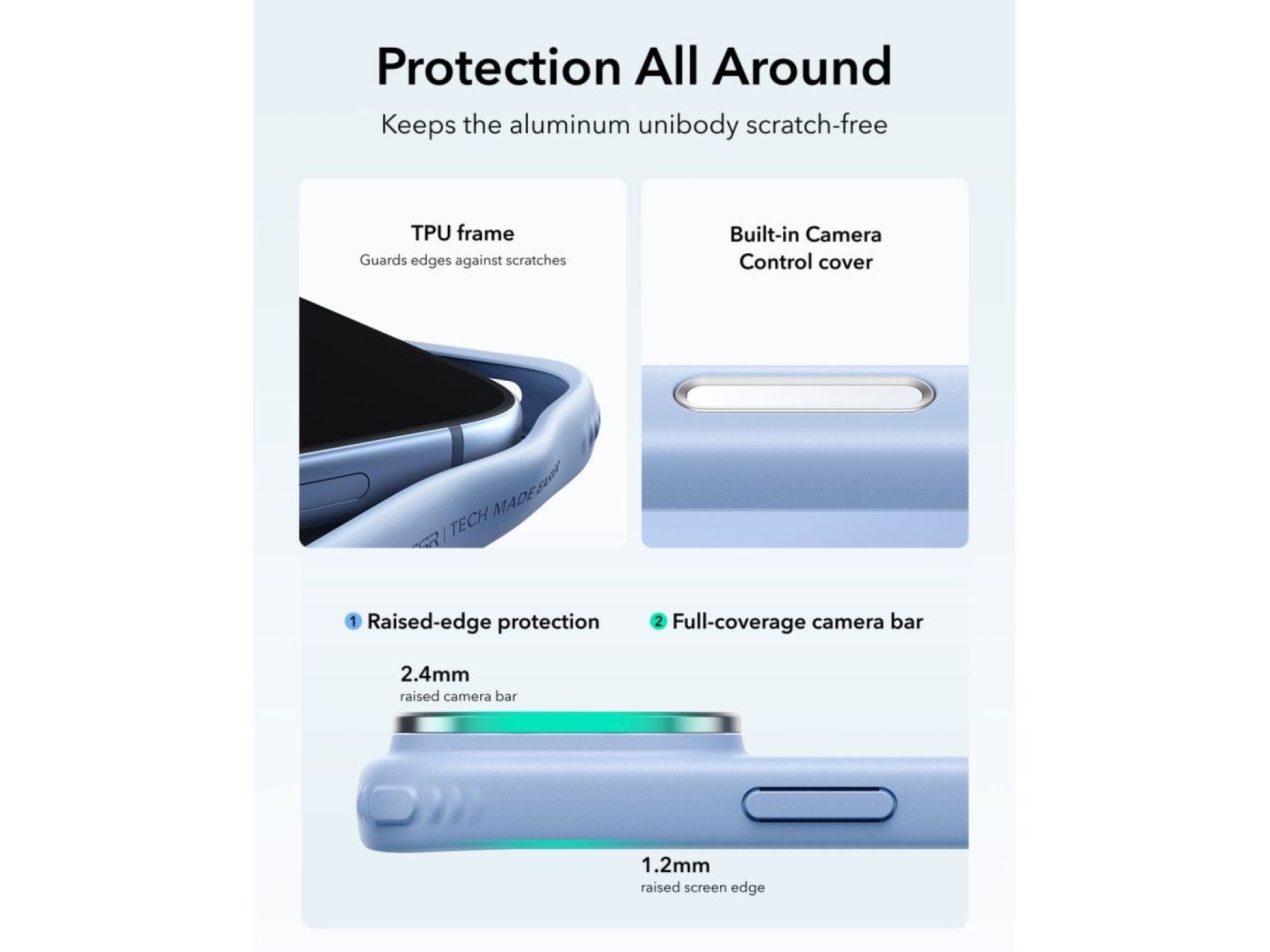 ESR Classic Hybrid Kickstand MagSafe Case for iPhone 18 Pro Max / 17 Pro Max - Light Blue Matte