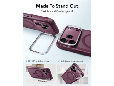 Funda ESR Classic Hybrid Kickstand MagSafe para iPhone 18 Pro Max / 17 Pro Max - cereza oscuro mate Funda ESR Classic Hybrid Kickstand MagSafe para iPhone 18 Pro Max / 17 Pro Max - cereza oscuro mate