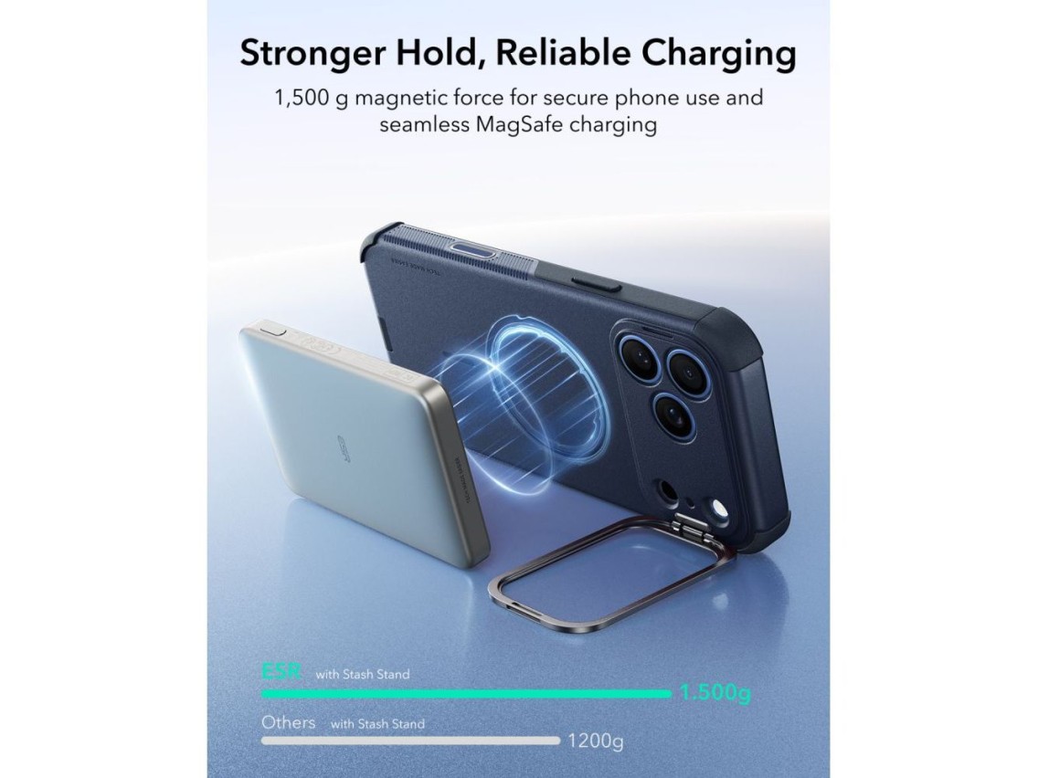Funda ESR Cyber ??Tough con soporte MagSafe para iPhone 18 Pro Max / 17 Pro Max - Azul marino