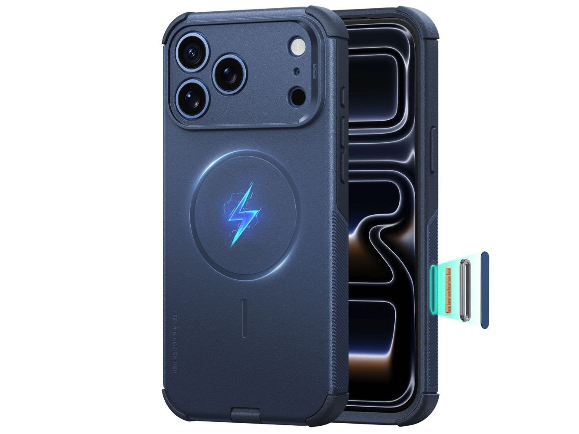 Capa ESR Cyber-Tough MagSafe para iPhone 18 Pro Max / 17 Pro Max - Azul Marinho