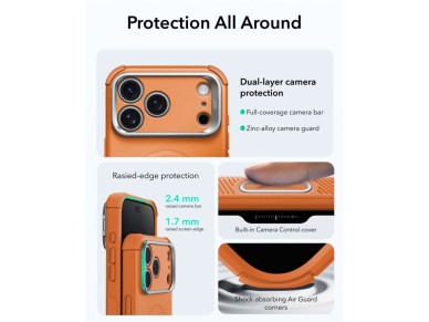 ESR Cyber Tough Kickstand MagSafe Case for iPhone 18 Pro / 17 Pro - Orange ESR Cyber Tough Kickstand MagSafe Case for iPhone 18 Pro / 17 Pro - Orange