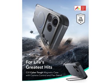 ESR Cyber Tough Kickstand MagSafe Case for iPhone 18 Pro / 17 Pro - Gray ESR Cyber Tough Kickstand MagSafe Case for iPhone 18 Pro / 17 Pro - Gray