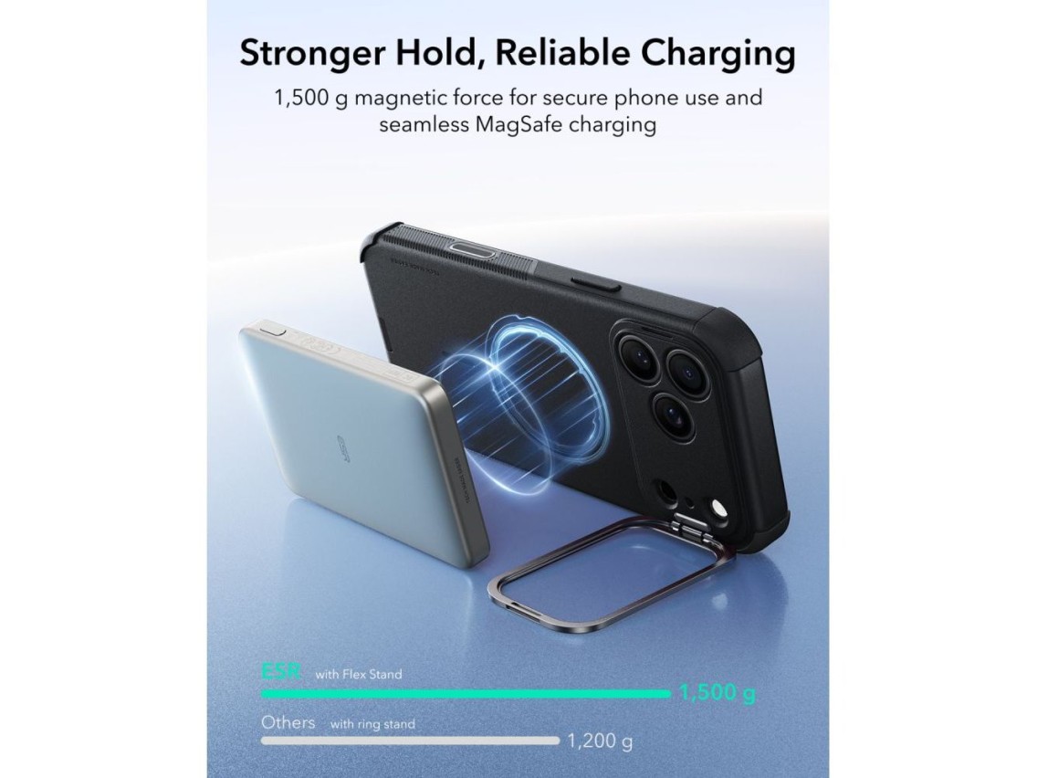 Capa ESR Cyber-Tough com suporte e MagSafe para iPhone 18 Pro / 17 Pro - Preta