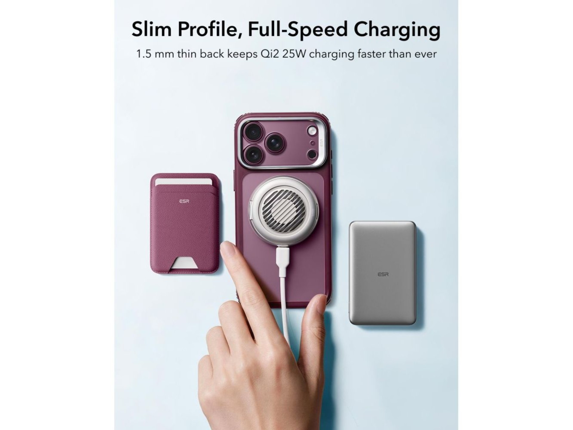 ESR Classic Hybrid Kickstand MagSafe case for iPhone 18 Pro Max / 17 Pro Max - dark cherry matte