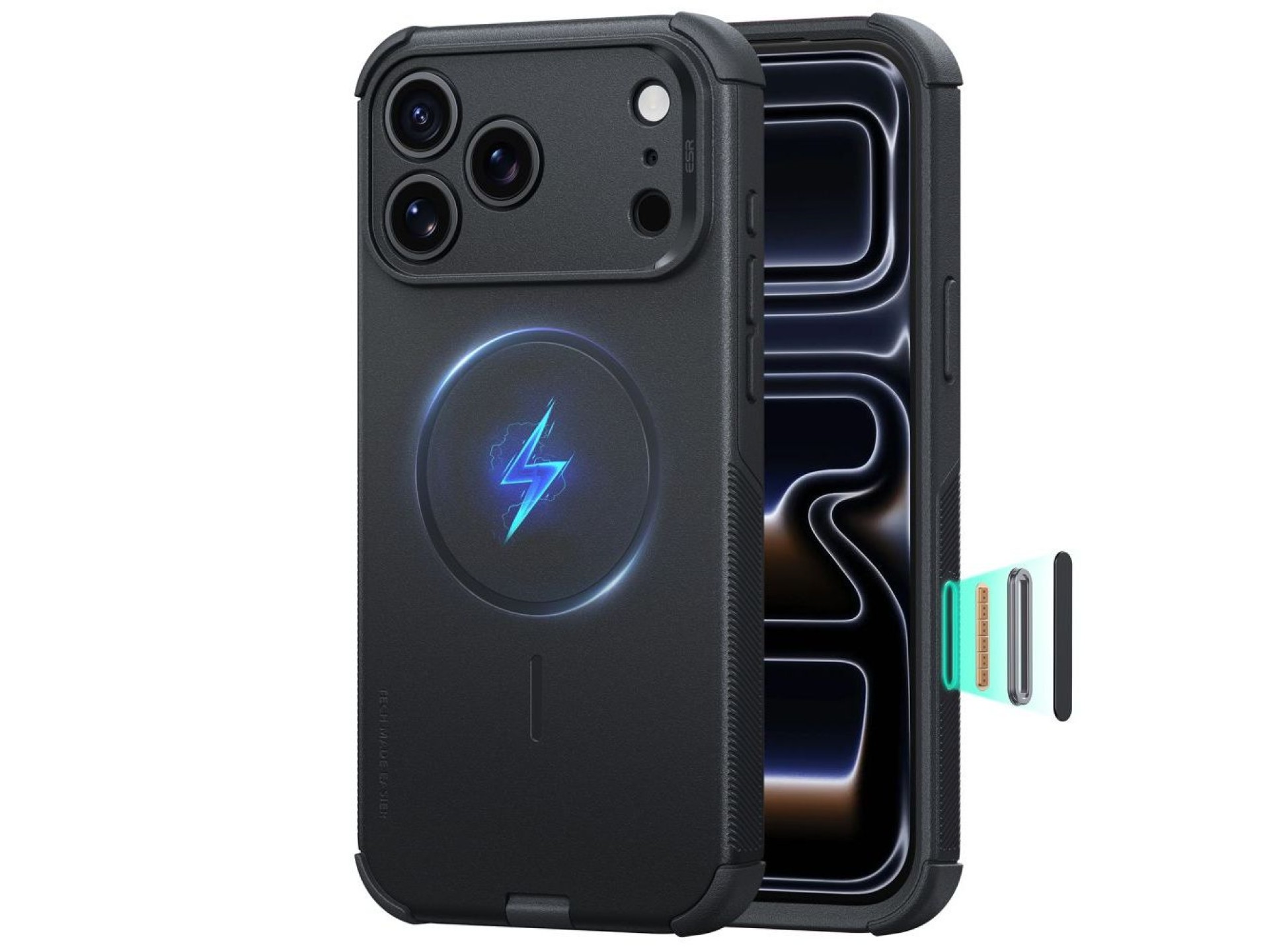 Capa ESR Cyber-Tough MagSafe para iPhone 18 Pro Max / 17 Pro Max - Preta