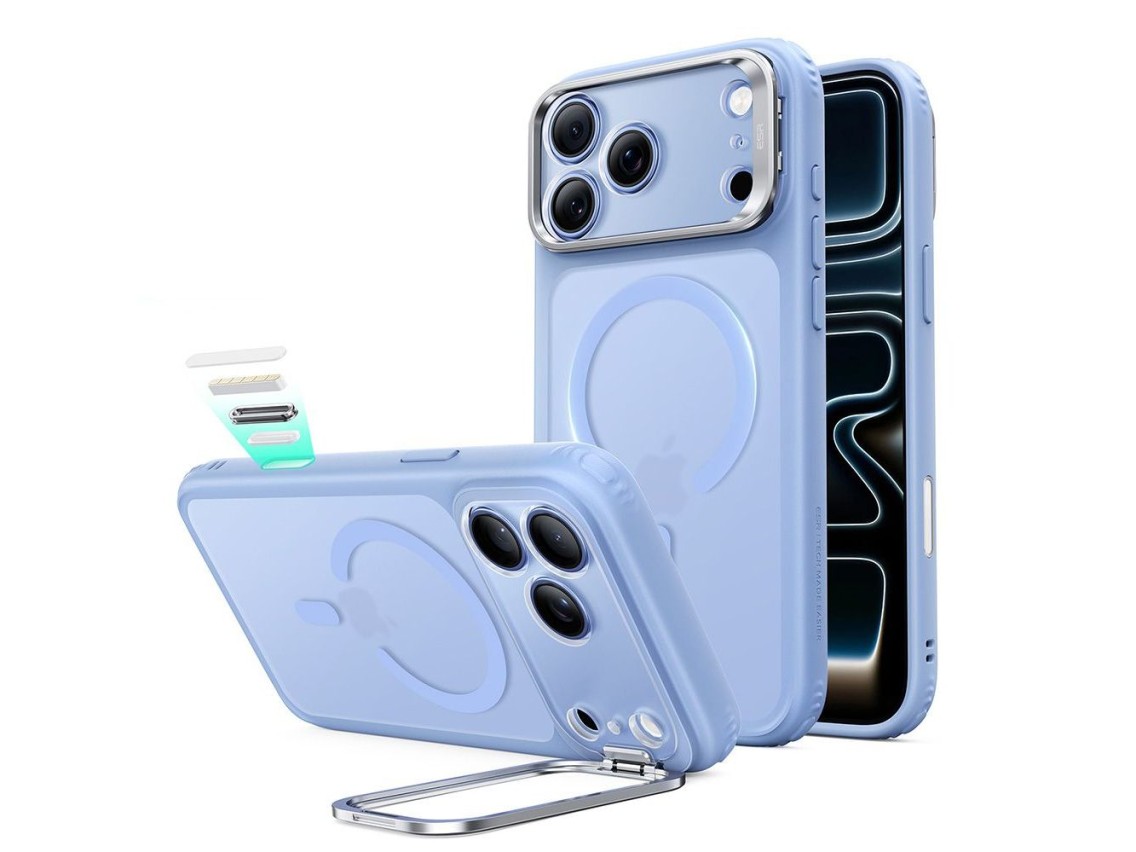 Funda ESR Classic Hybrid con soporte MagSafe para iPhone 18 Pro / 17 Pro - Azul claro mate