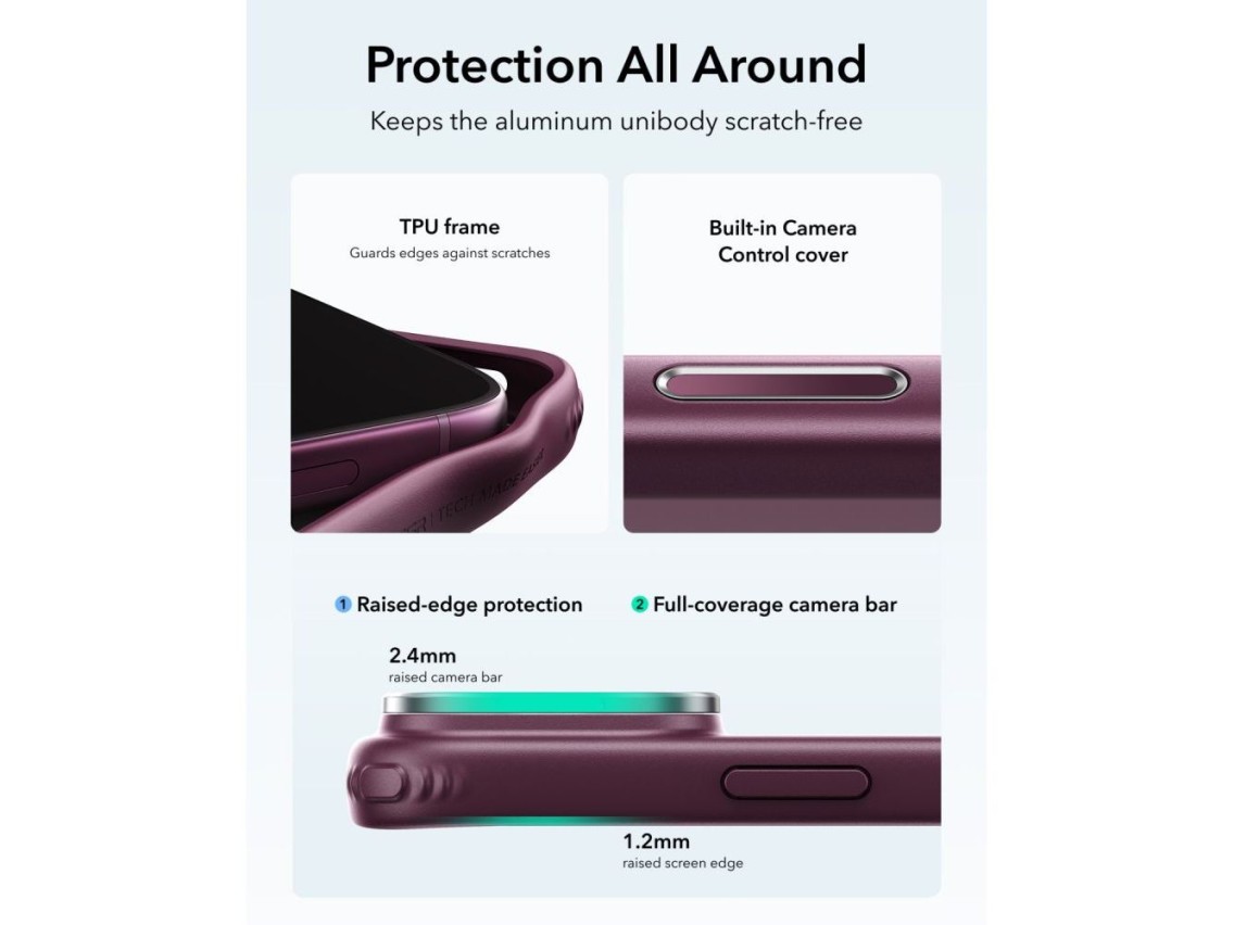 ESR Classic Hybrid Kickstand MagSafe Case for iPhone 18 Pro / 17 Pro - Dark Cherry Matte