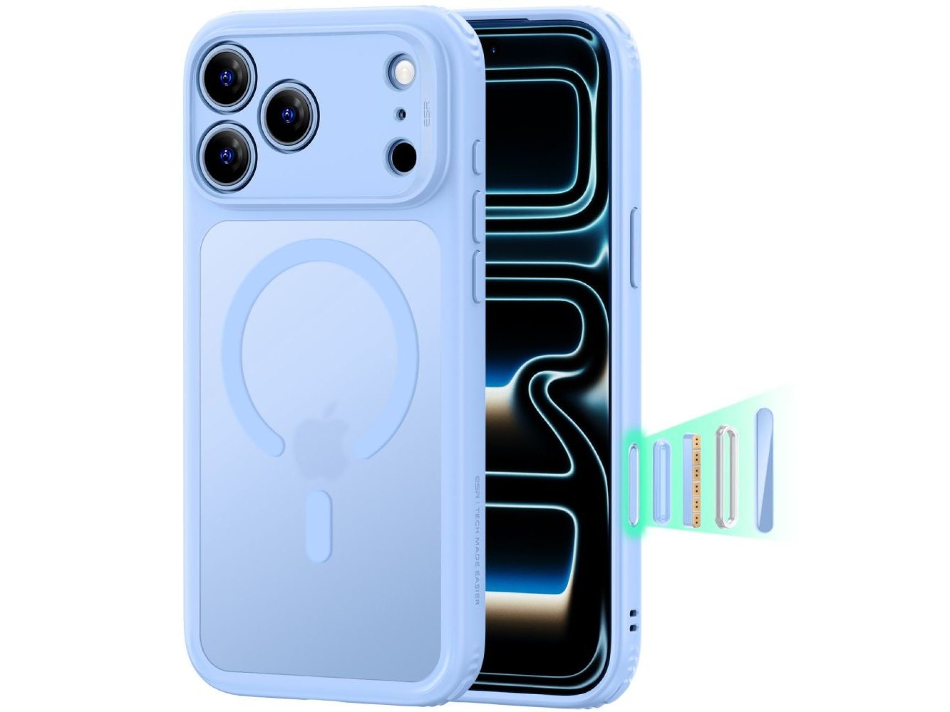 Capa ESR Classic Hybrid MagSafe para iPhone 18 Pro / 17 Pro - azul claro