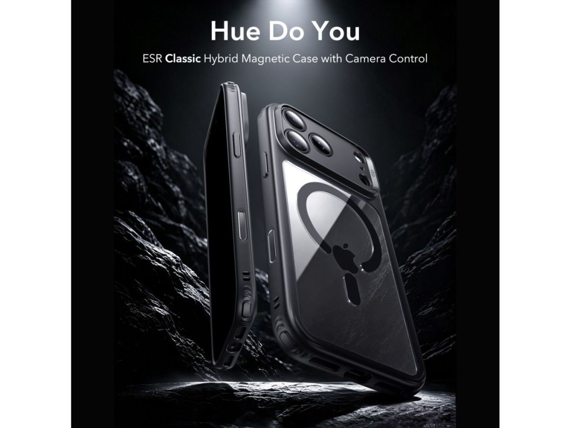 Funda ESR Classic Hybrid MagSafe para iPhone 18 Pro Max / 17 Pro Max - Negro transparente