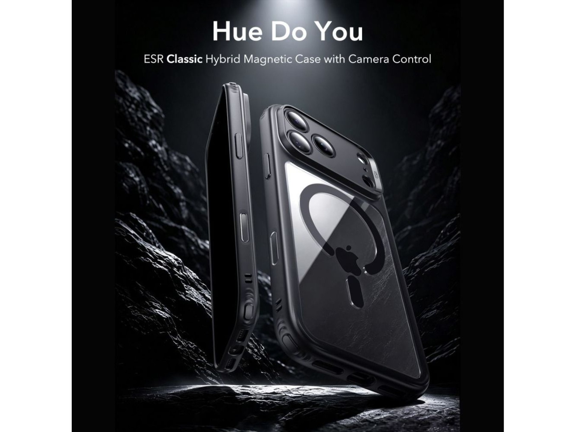 Funda ESR Classic Hybrid MagSafe para iPhone 18 Pro Max / 17 Pro Max - Negro transparente
