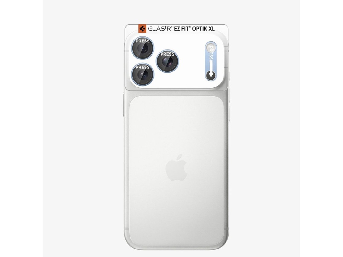 Protector de pantalla de cristal templado Spigen Optik Pro XL GLAS.TR EZ FIT para cámara de iPhone 1