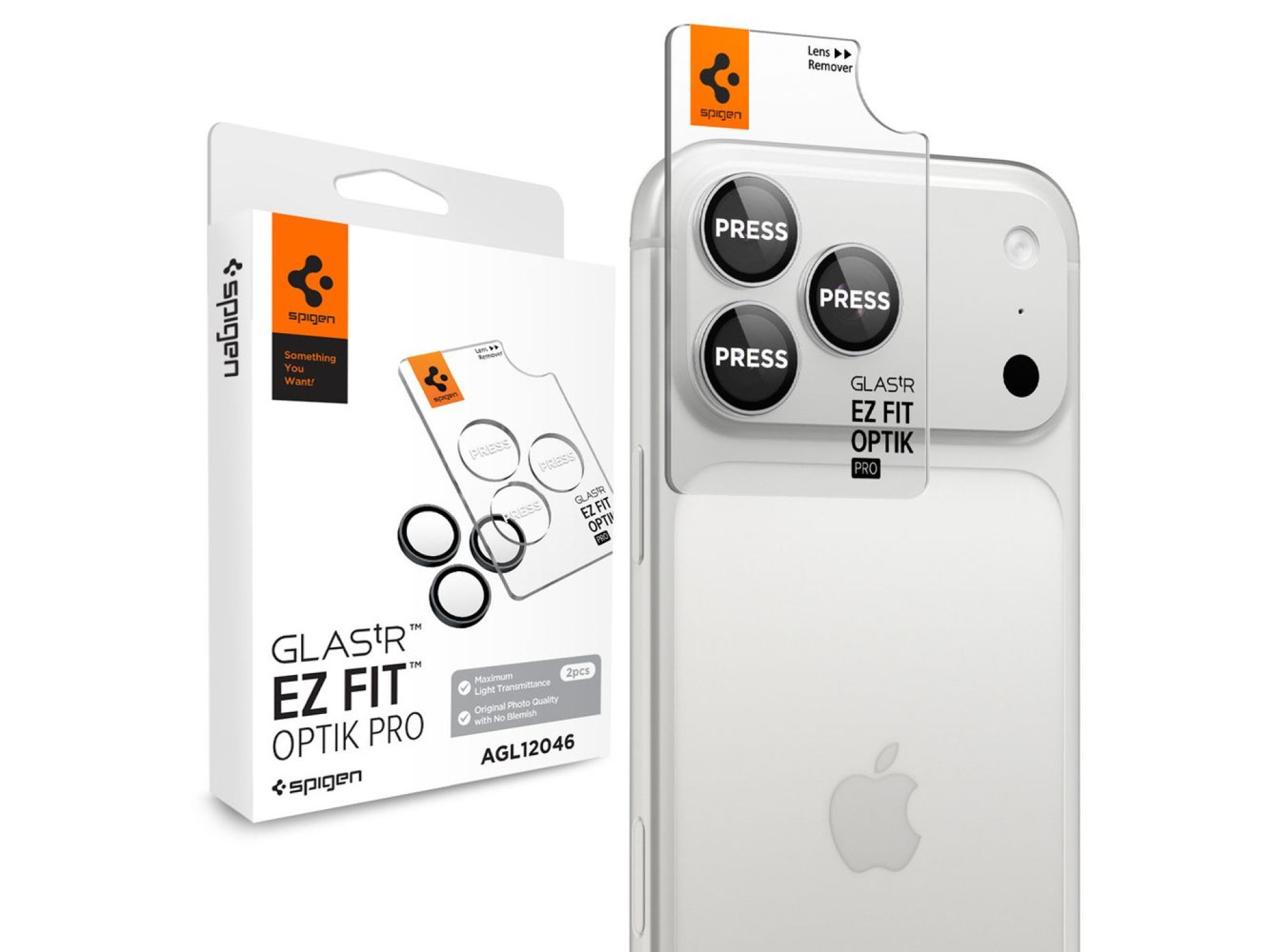 Spigen Optik Pro GLAS.TR EZ FIT 2-Pack Tempered Glass Camera Screen Protector for iPhone 18 Pro / 18