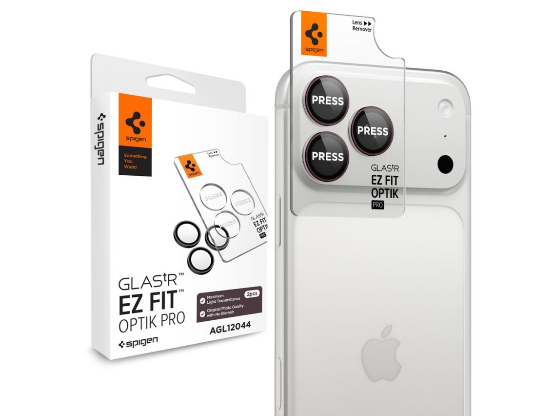 Spigen Optik Pro GLAS.TR EZ FIT 2-Pack Tempered Glass Camera Screen Protector for iPhone 18 Pro / 18
