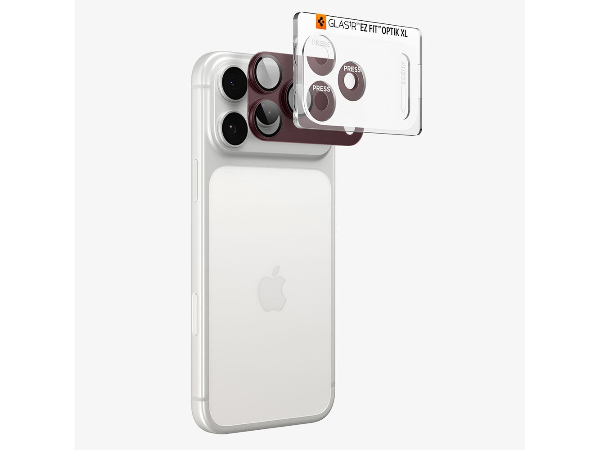 Protector de pantalla de vidrio templado Spigen Optik Pro XL GLAS.TR EZ FIT para iPhone 18 Pro - Roj