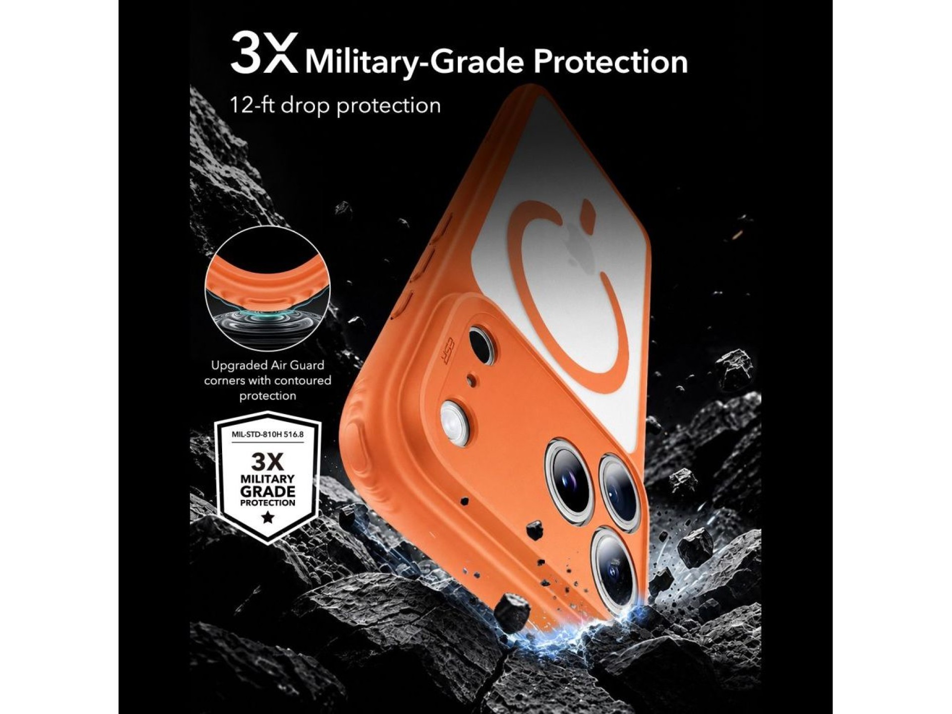 Funda híbrida ESR Classic MagSafe para iPhone 18 Pro / 17 Pro - Naranja
