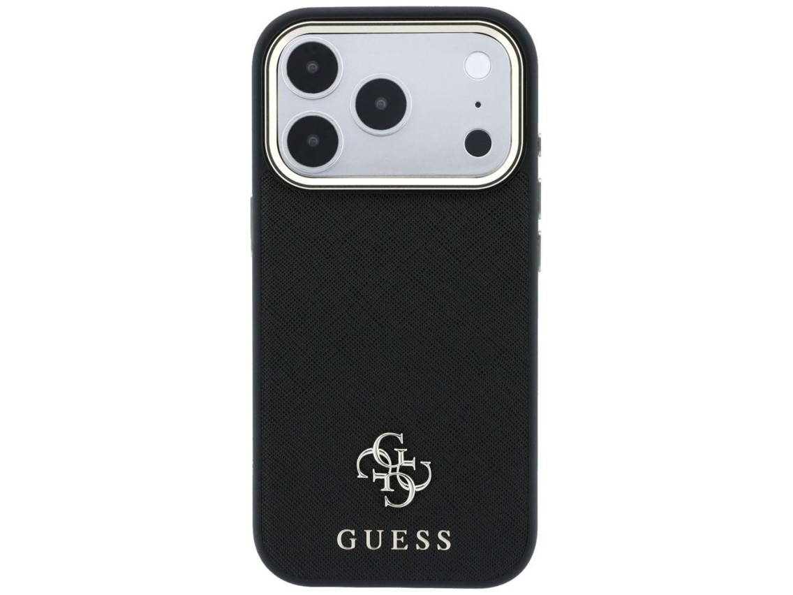 Guess Saffiano Small 4G & Classic Logo MagSafe Case for iPhone 17 Pro Max / 18 Pro Max - Black