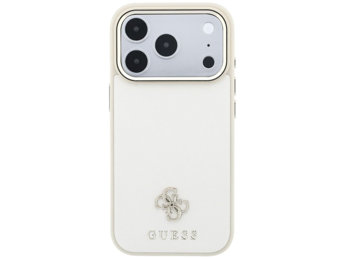 Funda Guess Saffiano Small 4G & Classic Logo MagSafe para iPhone 17 Pro Max / 18 Pro Max - beige