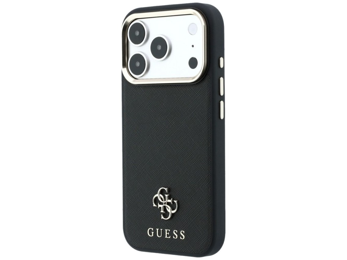 Guess Saffiano Small 4G & Classic Logo MagSafe Case for iPhone 17 Pro Max / 18 Pro Max - Black