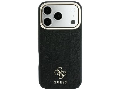 Guess Stripe Peony 4G Logo MagSafe Case for iPhone 17 Pro / 18 Pro - Black