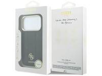 Capa Guess Stripe Peony 4G Logo MagSafe para iPhone 17 Pro / 18 Pro - Preta