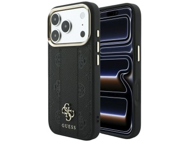 Capa Guess Stripe Peony 4G Logo MagSafe para iPhone 17 Pro / 18 Pro - Preta Capa Guess Stripe Peony 4G Logo MagSafe para iPhone 17 Pro / 18 Pro - Preta