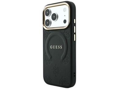 Guess Saffiano Peony & Ring MagSafe Case for iPhone 17 Pro Max / 18 Pro Max - Black Guess Saffiano Peony & Ring MagSafe Case for iPhone 17 Pro Max / 18 Pro Max - Black