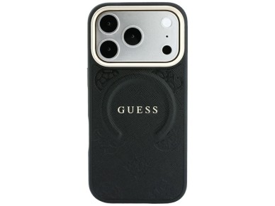 Guess Saffiano Peony & Ring MagSafe Case for iPhone 17 Pro Max / 18 Pro Max - Black Guess Saffiano Peony & Ring MagSafe Case for iPhone 17 Pro Max / 18 Pro Max - Black