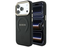 Capa Guess Saffiano Peony & Ring MagSafe para iPhone 17 Pro Max / 18 Pro Max - Preta