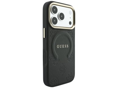 Guess Saffiano Peony & Ring MagSafe Case for iPhone 17 Pro Max / 18 Pro Max - Black Guess Saffiano Peony & Ring MagSafe Case for iPhone 17 Pro Max / 18 Pro Max - Black