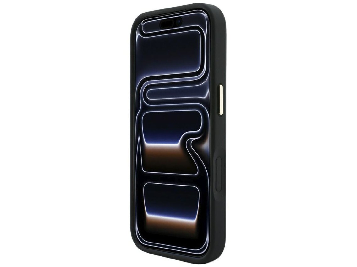 Capa Guess Saffiano Peony & Ring MagSafe para iPhone 17 Pro Max / 18 Pro Max - Preta