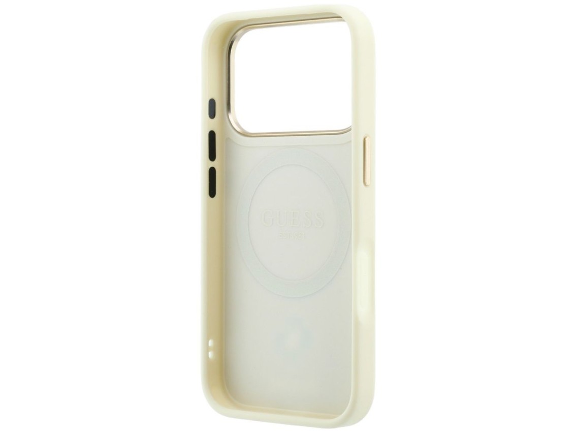 Guess Stripe Peony 4G Logo MagSafe Case for iPhone 18 Pro Max / 17 Pro Max - Beige