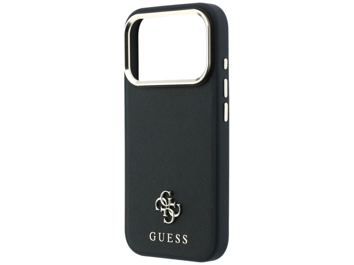 Guess Saffiano Small 4G & Classic Logo MagSafe Case for iPhone 17 Pro Max / 18 Pro Max - Black